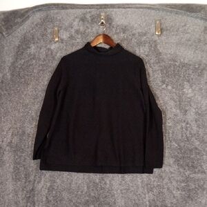 COS Black Turtleneck Sweater Timeless Knit Design Cotton Long Sleeve